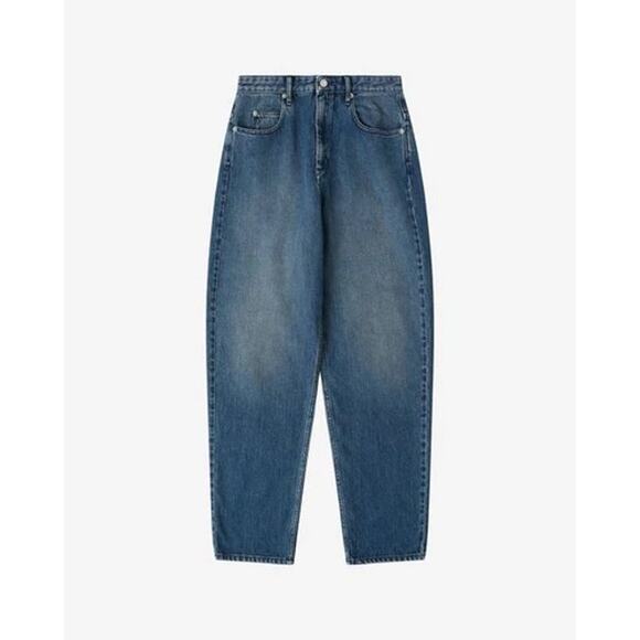 NWT ISABEL MARANT CORSY Jeans High Waist Straight Leg Blue Denim Size 2 Slouchy - Picture 3 of 16